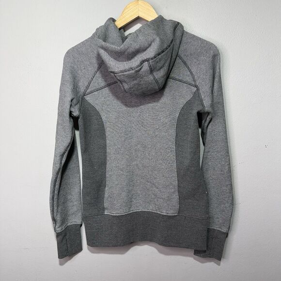 90 Degree by Reflex Gray Scuba Hoodie Women’s Size M Full Zip Thumbholes - Picture 2 of 4